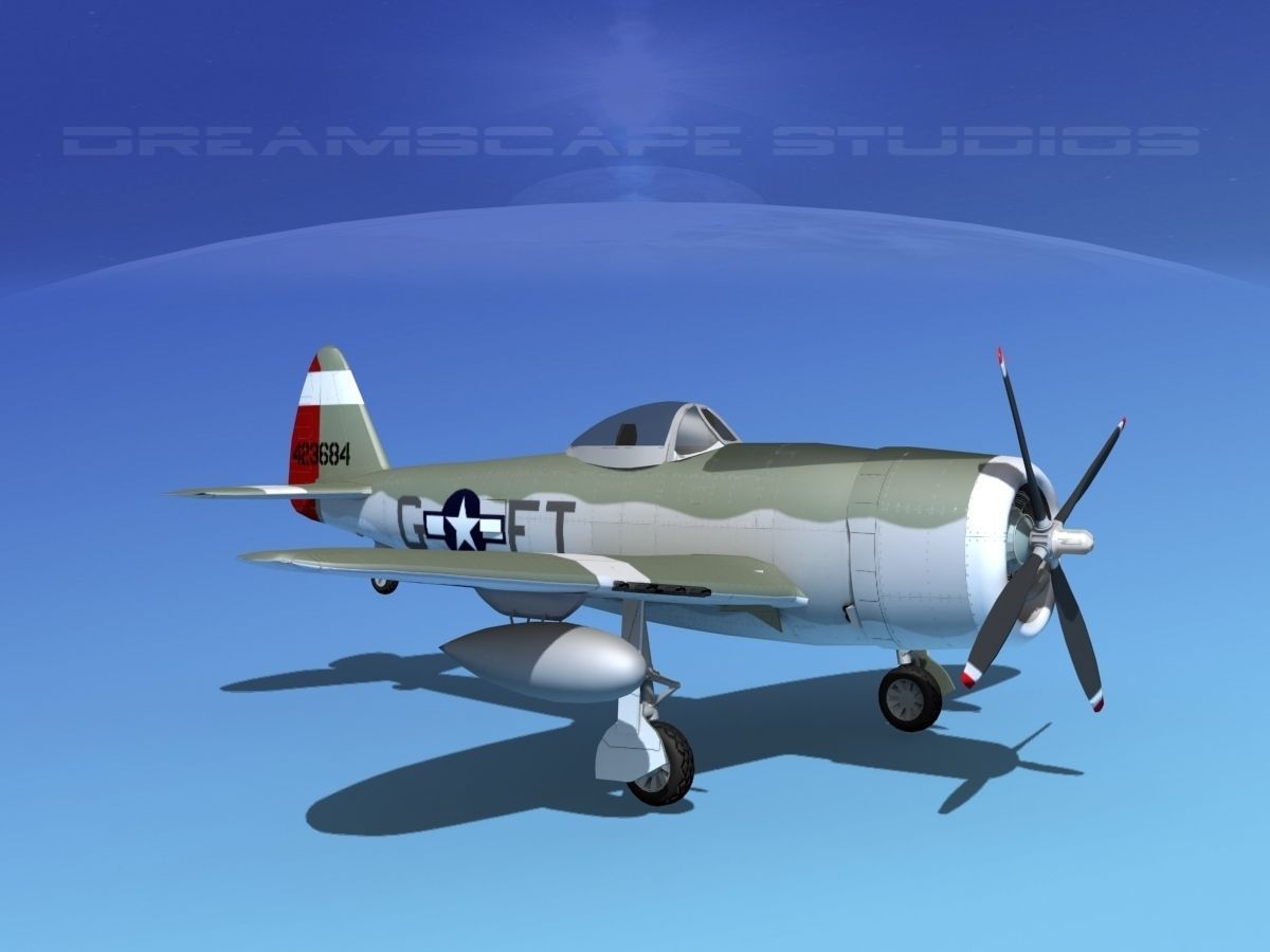 Republic P-47D Thunderbolt V12 3D model_3
