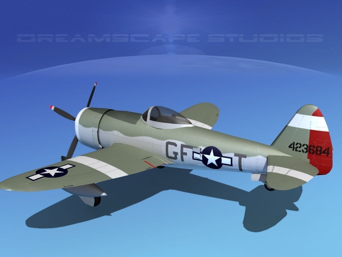 Republic P-47D Thunderbolt V12 3D model_8