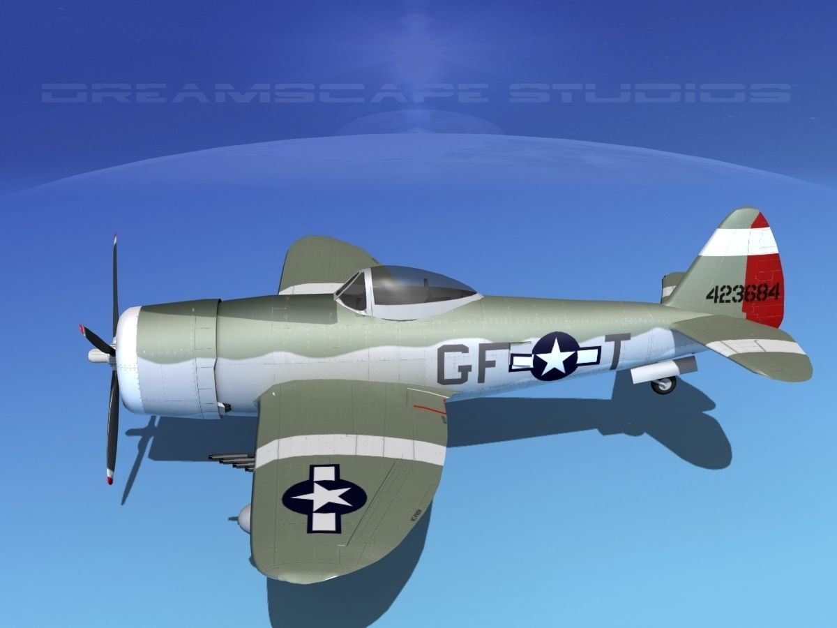 Republic P-47D Thunderbolt V12 3D model_9