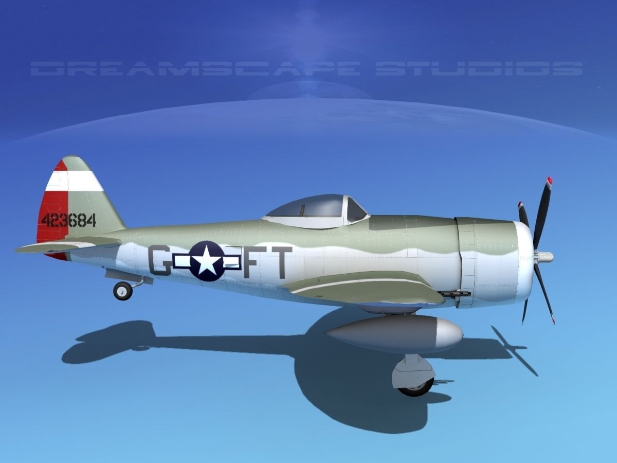 Republic P-47D Thunderbolt V12 3D model_4