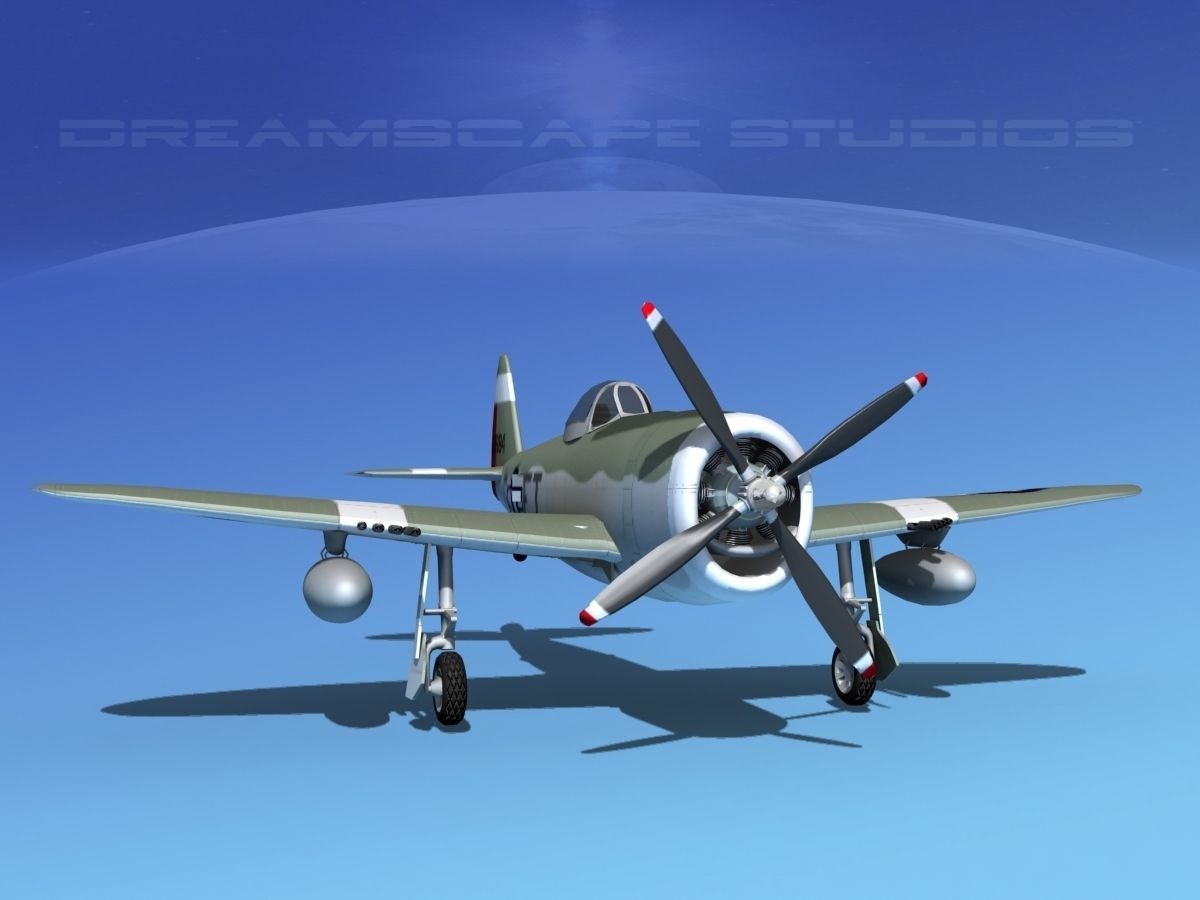 Republic P-47D Thunderbolt V12 3D model_2