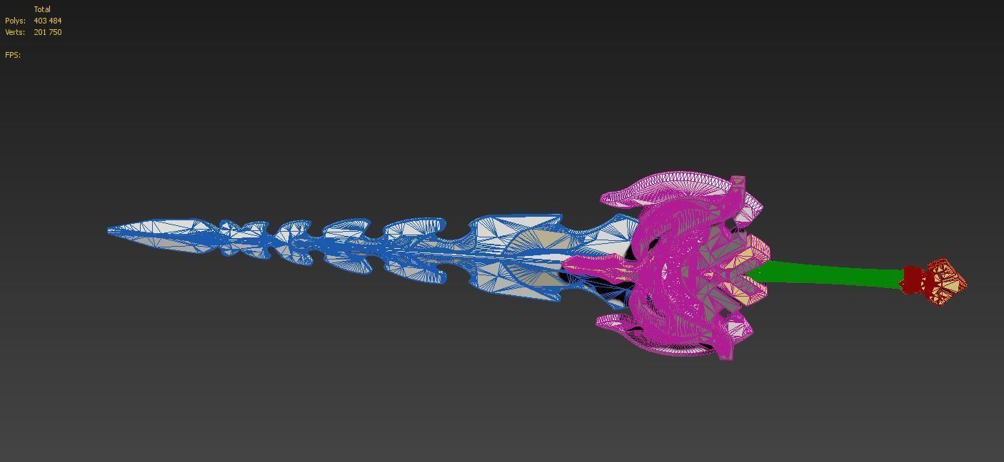 Genshin Impact Diluc Razor Beidou Serpent Spine Claymores 3D print model_9