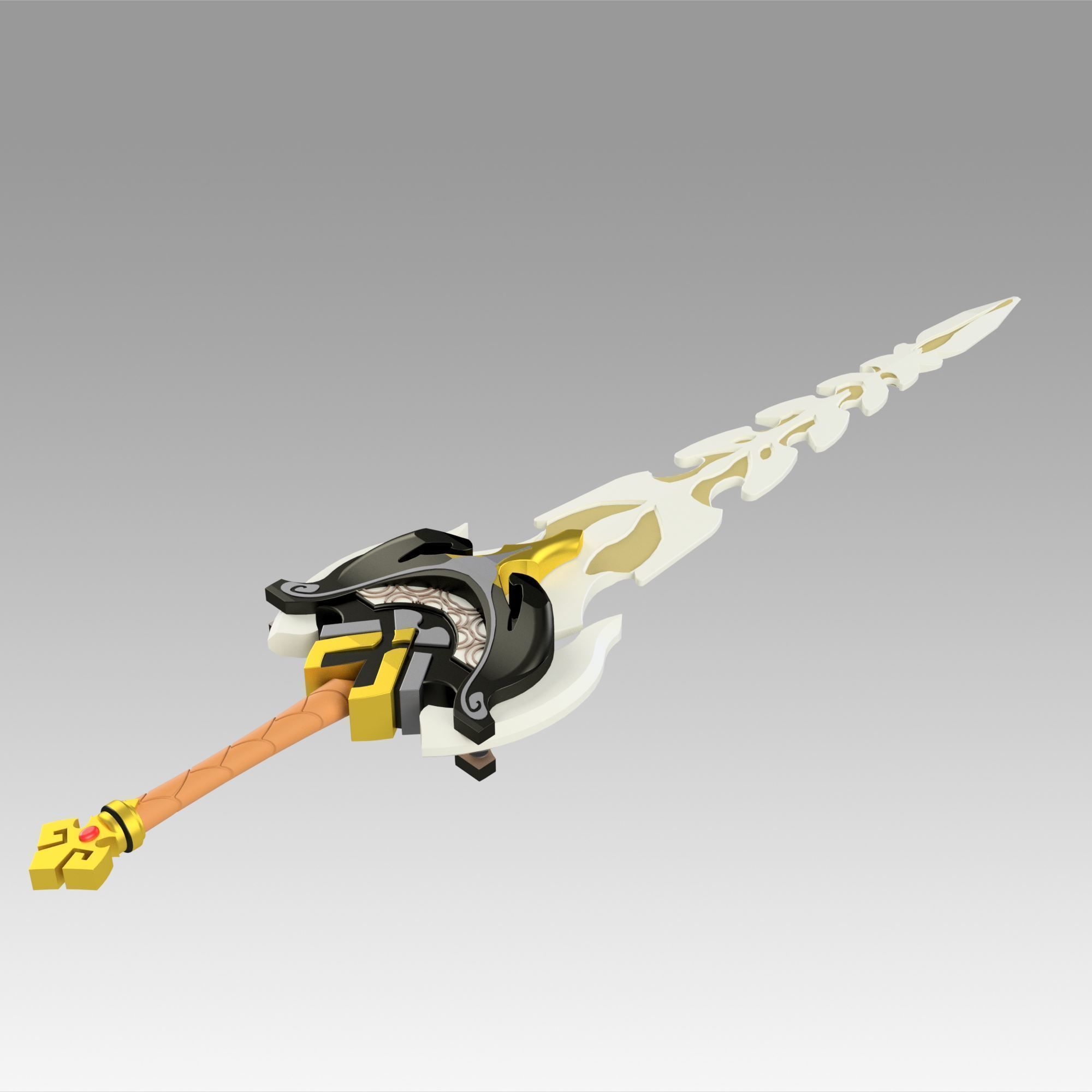 Genshin Impact Diluc Razor Beidou Serpent Spine Claymores 3D print model_1