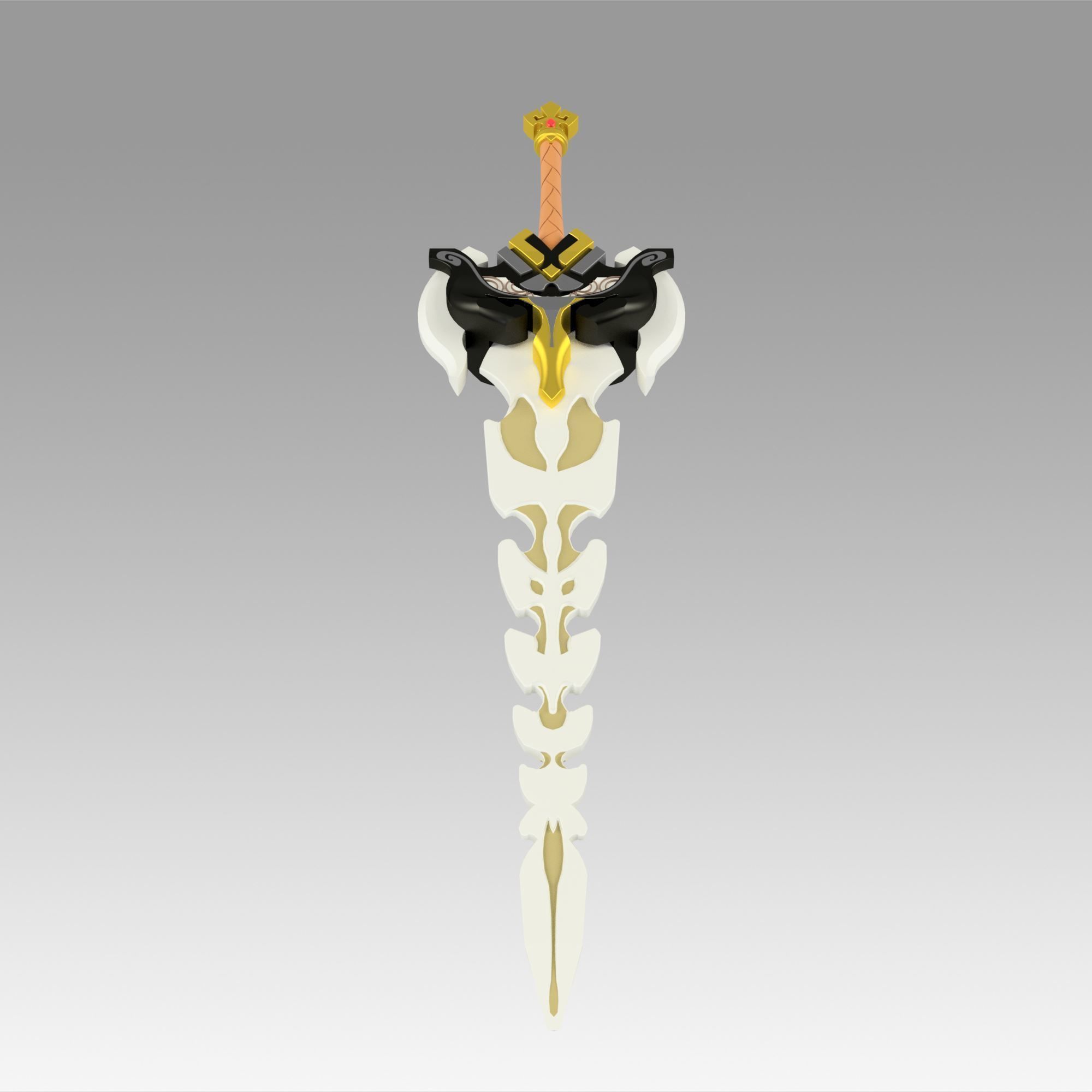 Genshin Impact Diluc Razor Beidou Serpent Spine Claymores 3D print model_4