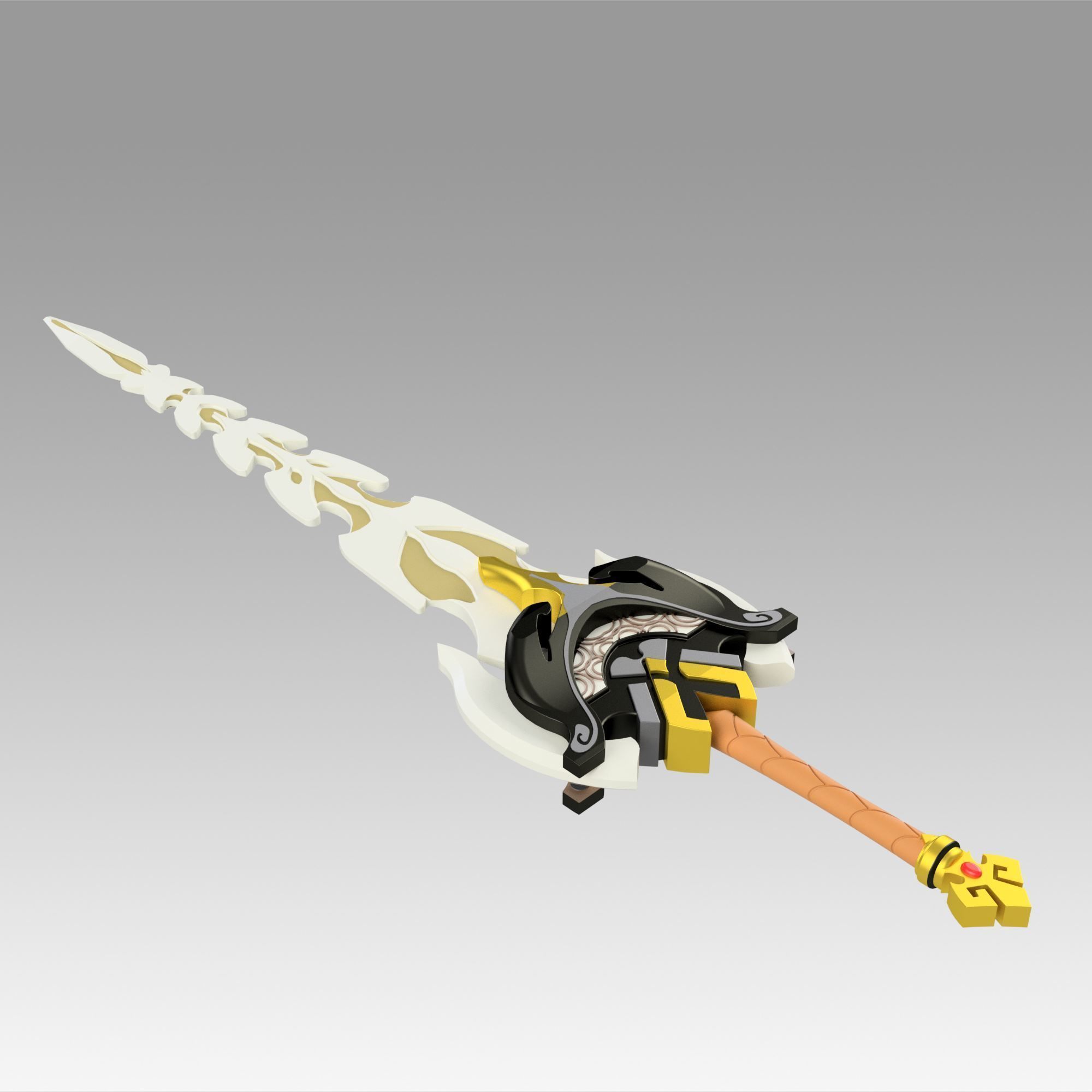 Genshin Impact Diluc Razor Beidou Serpent Spine Claymores 3D print model_6