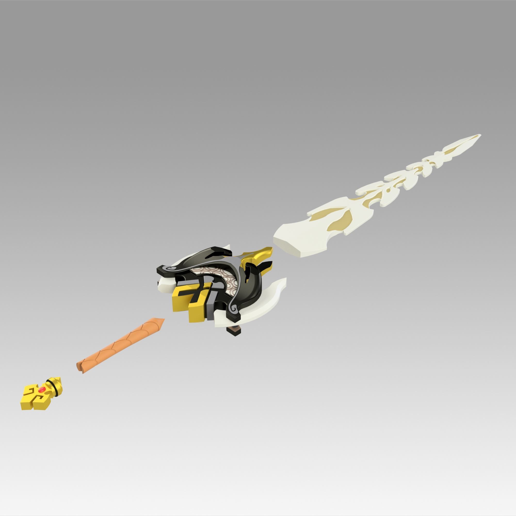 Genshin Impact Diluc Razor Beidou Serpent Spine Claymores 3D print model_8