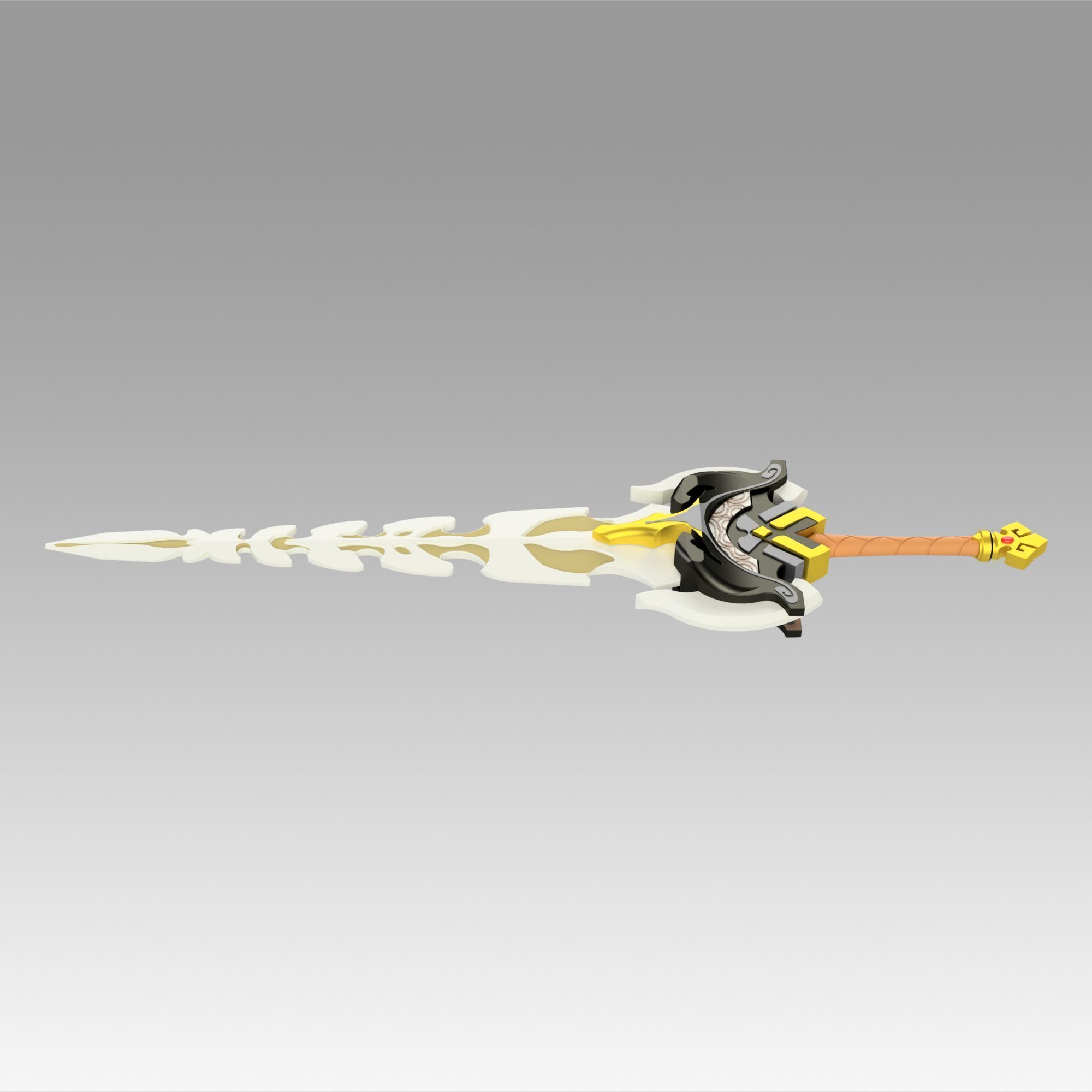 Genshin Impact Diluc Razor Beidou Serpent Spine Claymores 3D print model_5