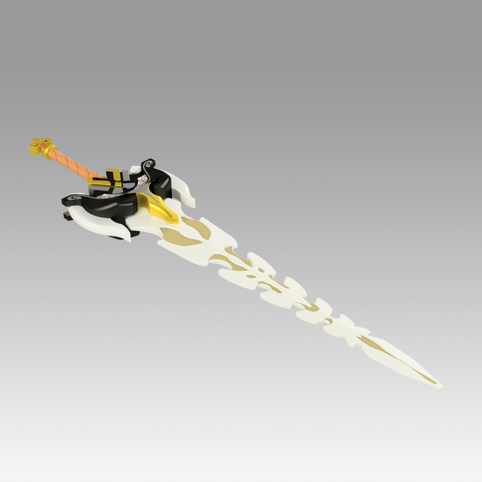 Genshin Impact Diluc Razor Beidou Serpent Spine Claymores 3D print model_3