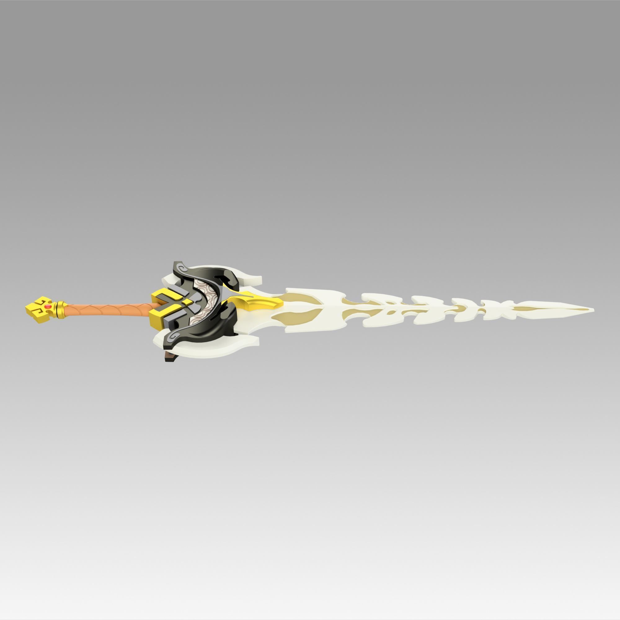 Genshin Impact Diluc Razor Beidou Serpent Spine Claymores 3D print model_2