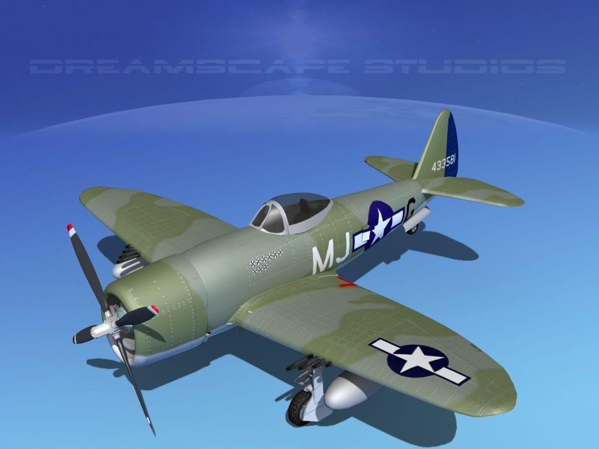 Republic P-47D Thunderbolt V14 3D model_10