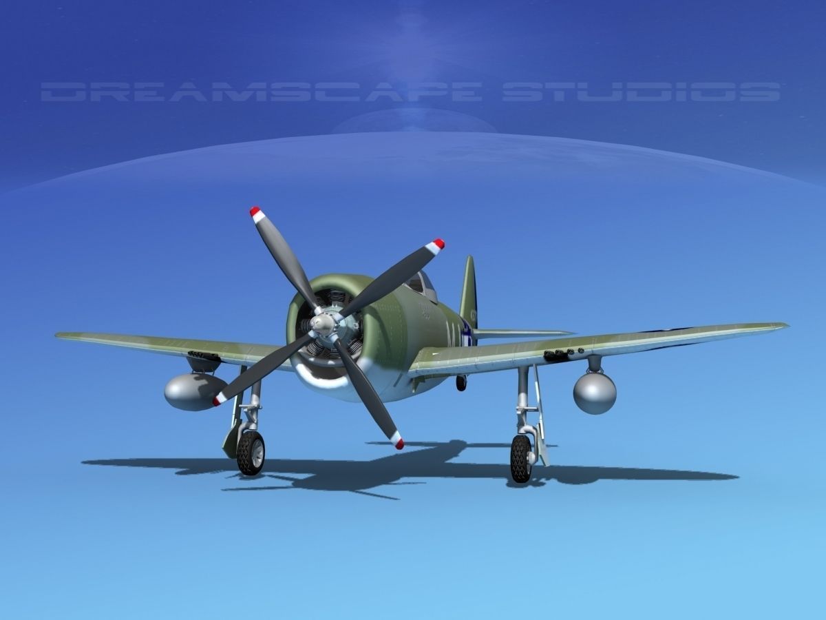 Republic P-47D Thunderbolt V14 3D model_1
