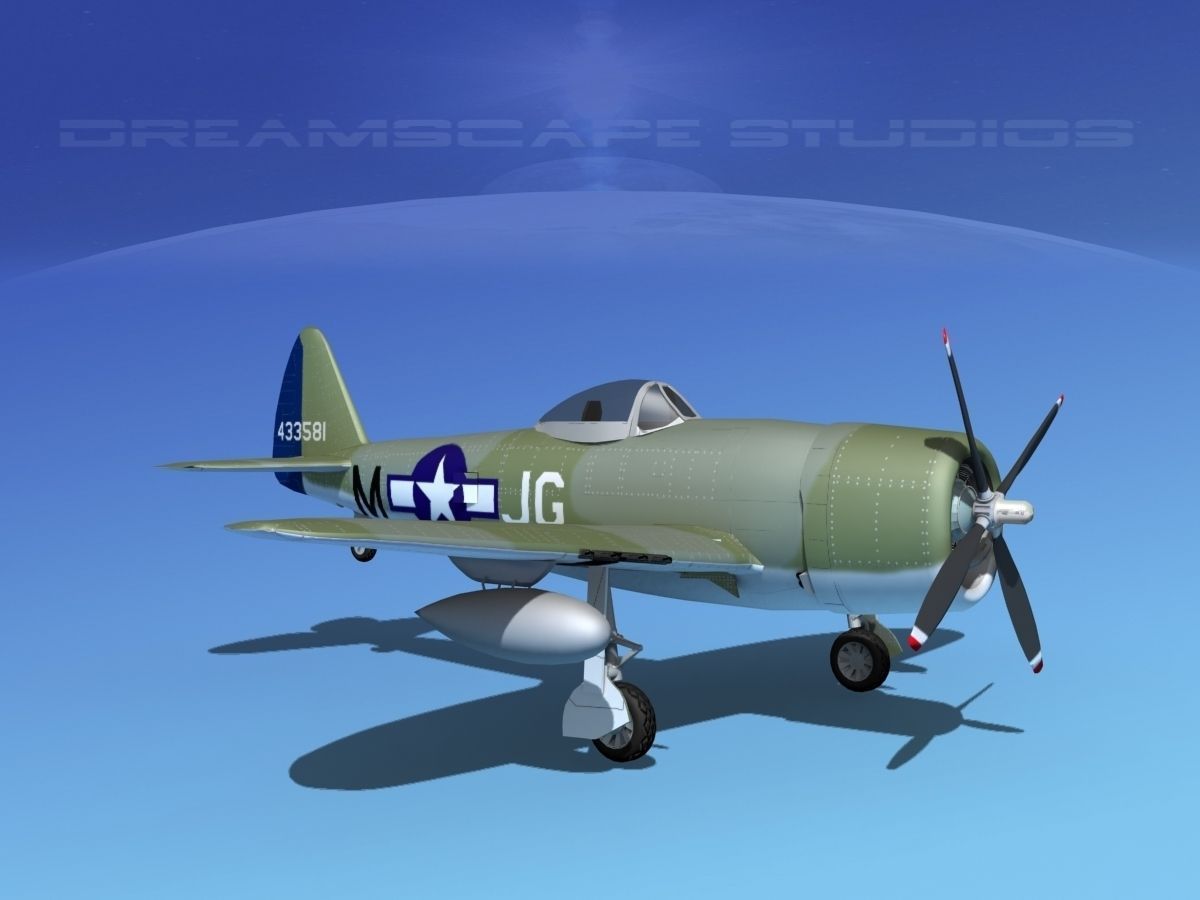 Republic P-47D Thunderbolt V14 3D model_3