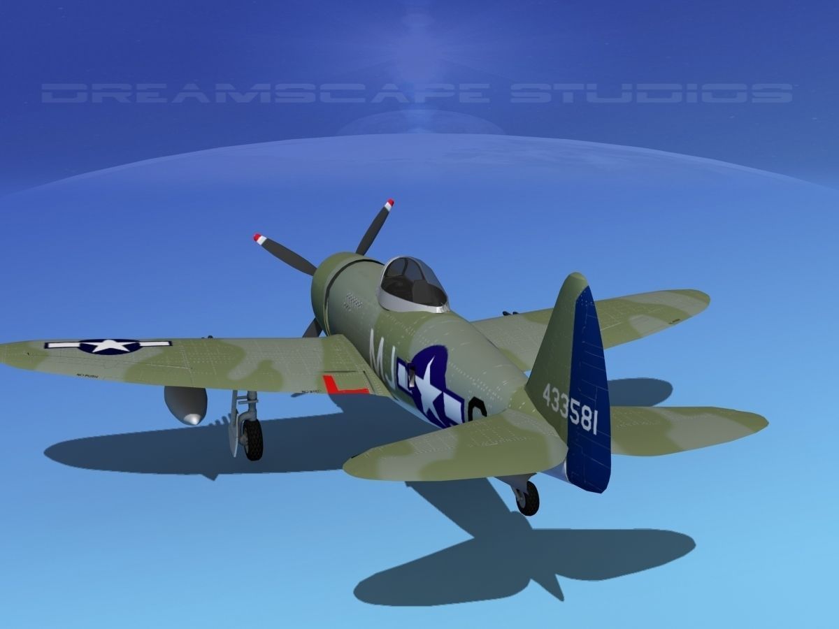 Republic P-47D Thunderbolt V14 3D model_7