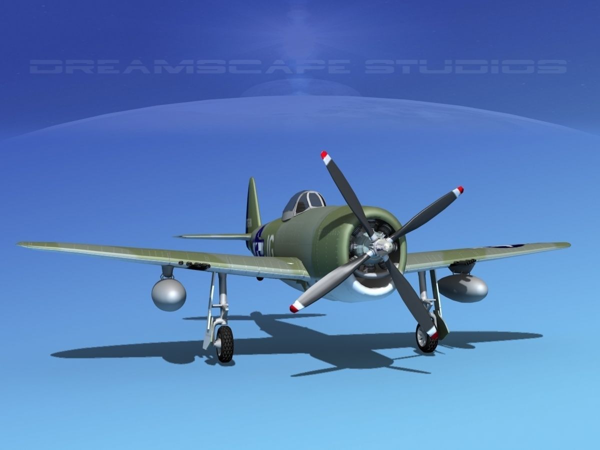 Republic P-47D Thunderbolt V14 3D model_2