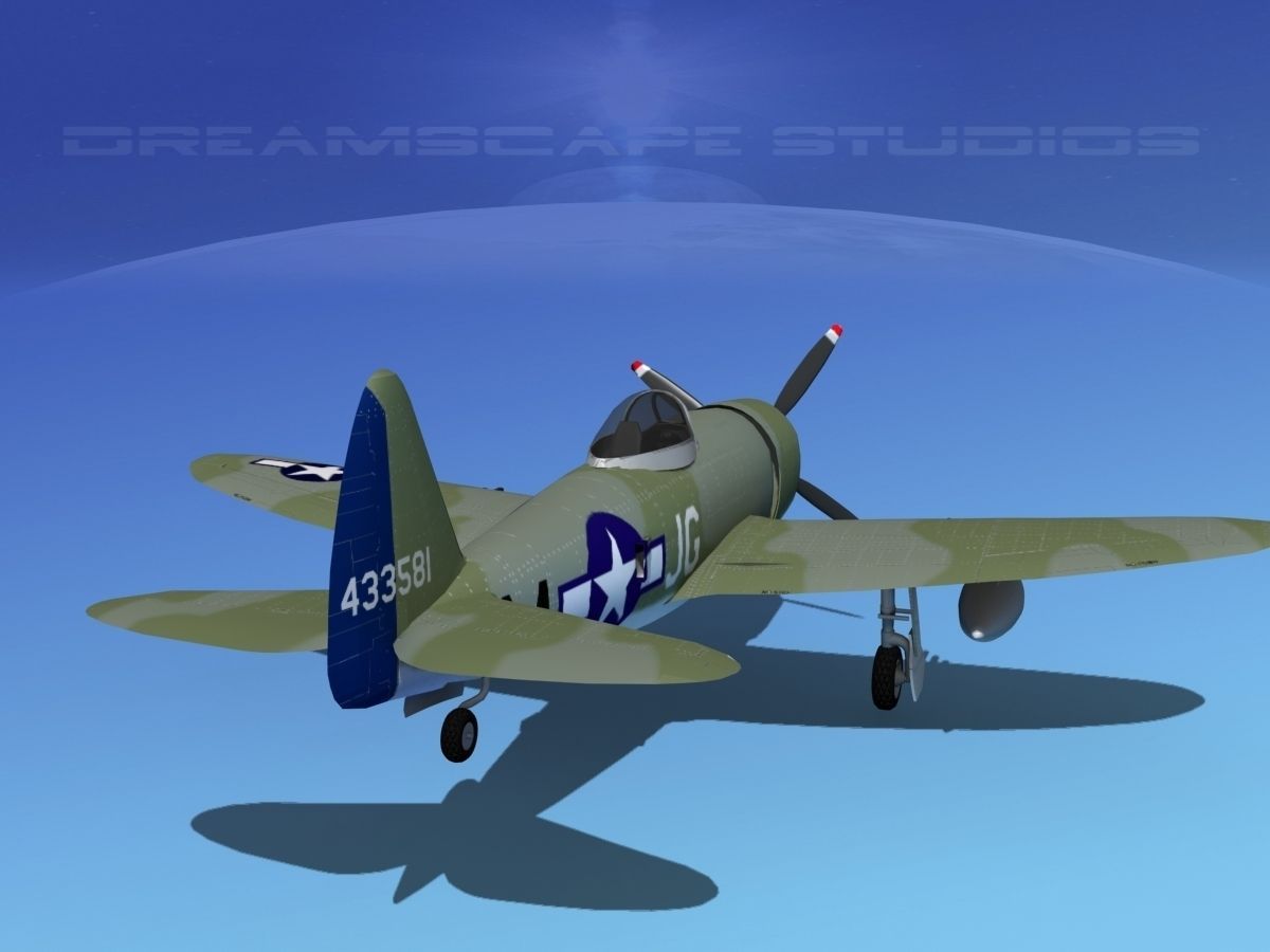 Republic P-47D Thunderbolt V14 3D model_6