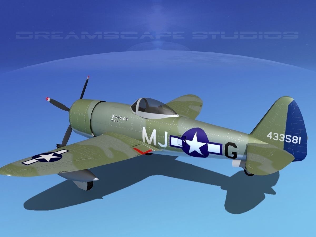 Republic P-47D Thunderbolt V14 3D model_8