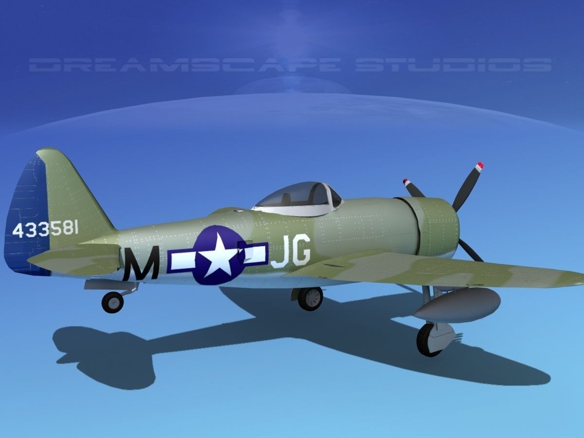 Republic P-47D Thunderbolt V14 3D model_5