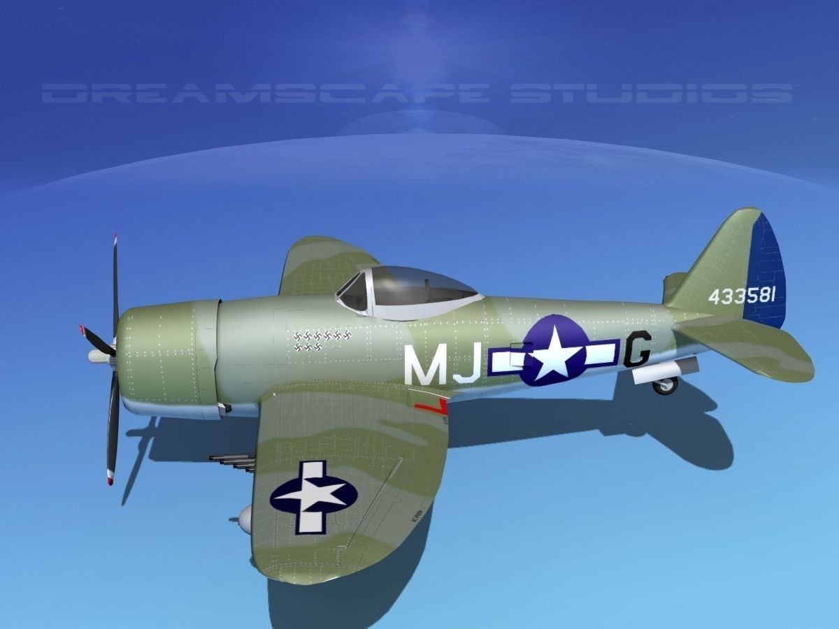 Republic P-47D Thunderbolt V14 3D model_9