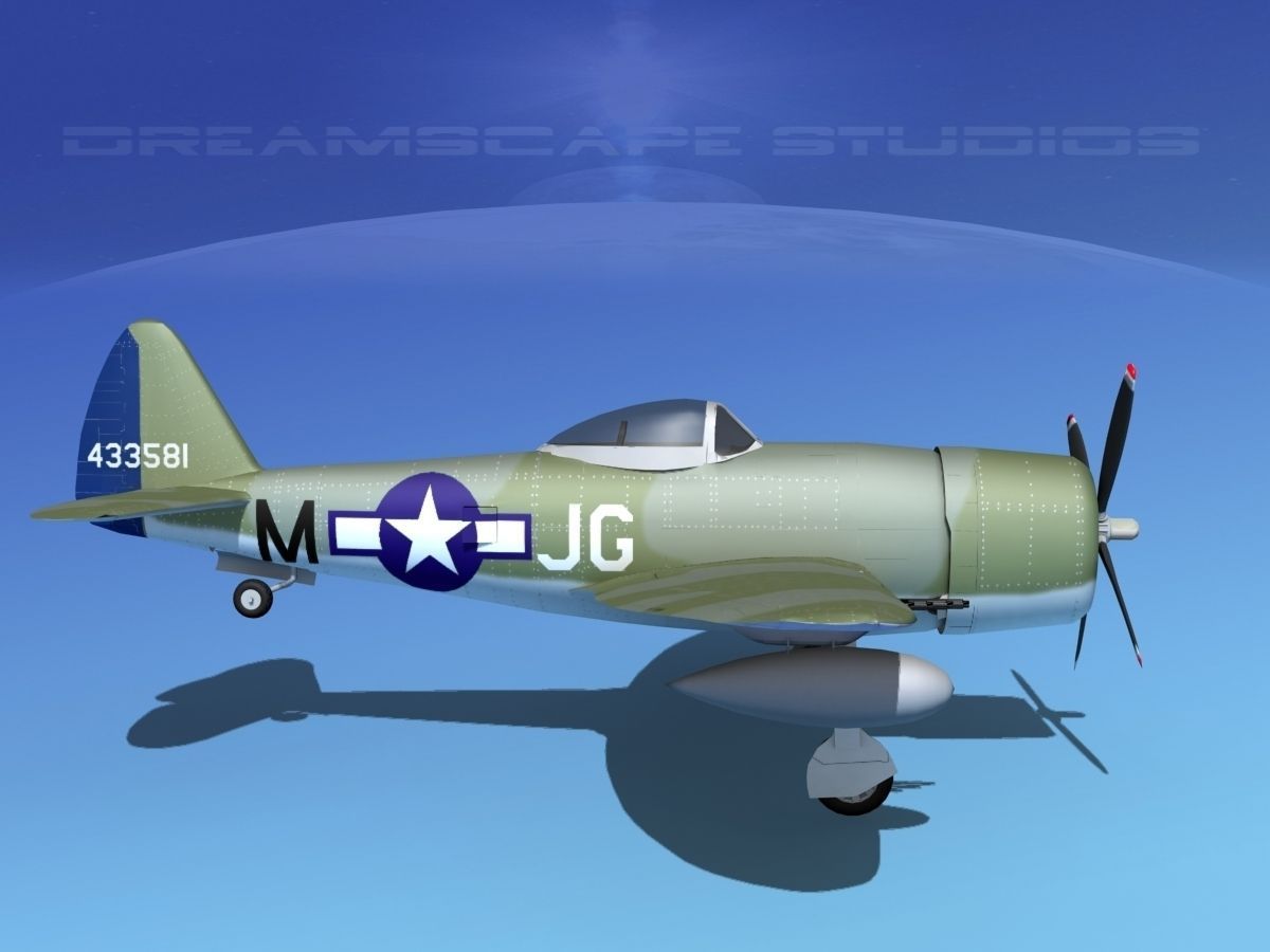Republic P-47D Thunderbolt V14 3D model_4
