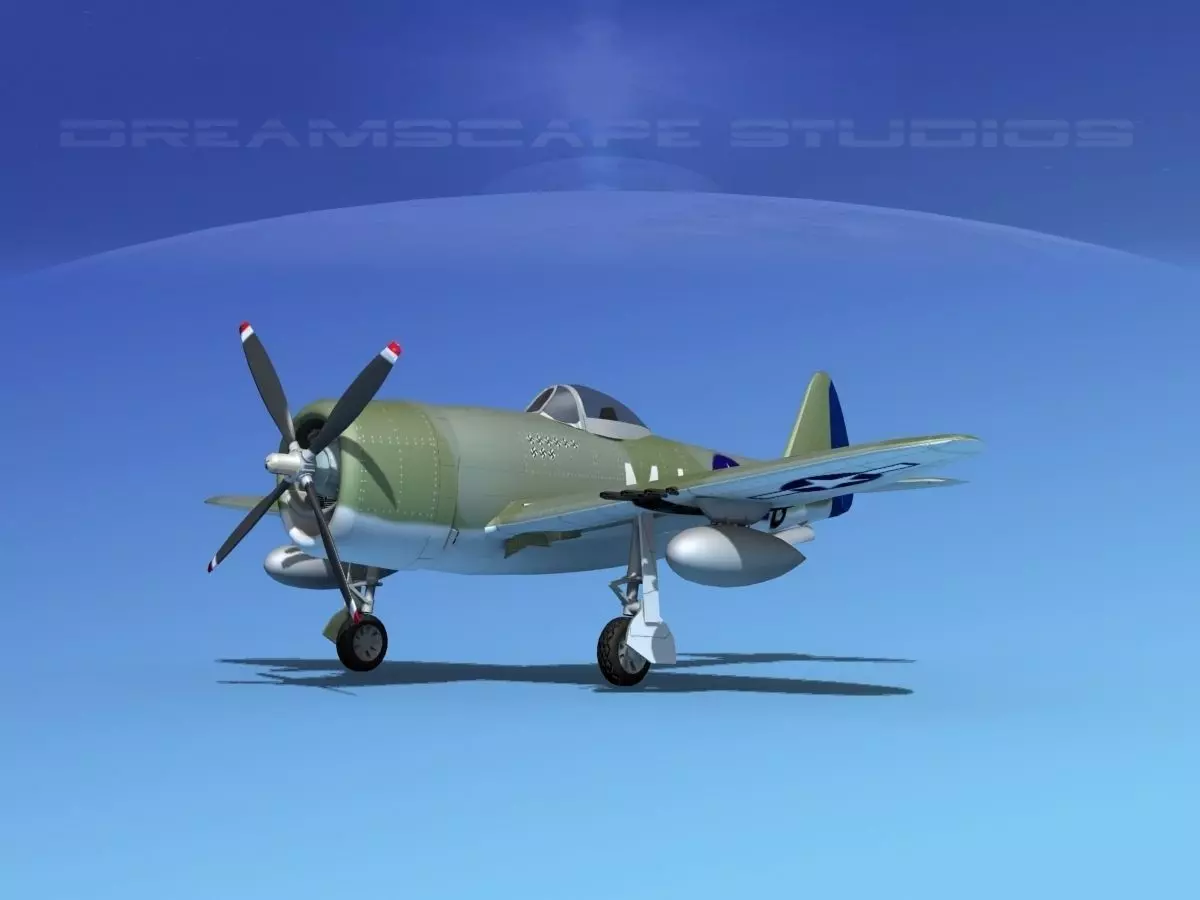 Republic P-47D Thunderbolt V14 3D model_0