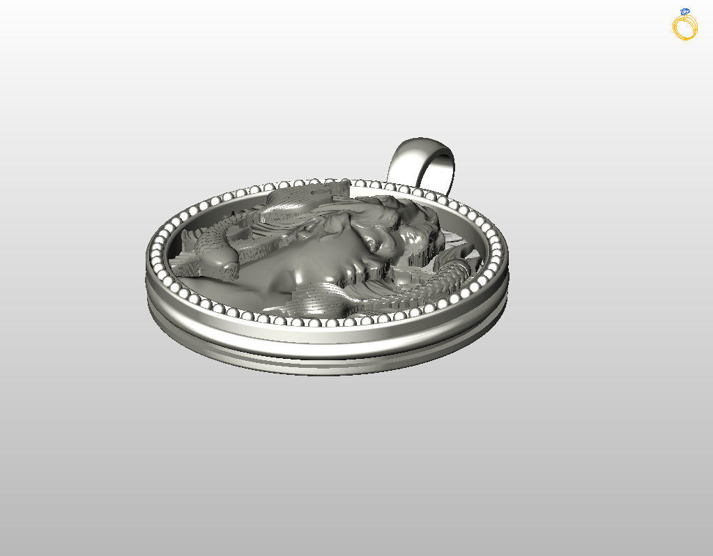 Horoscope Zodiac sign Pisces pendant 3D print model_36