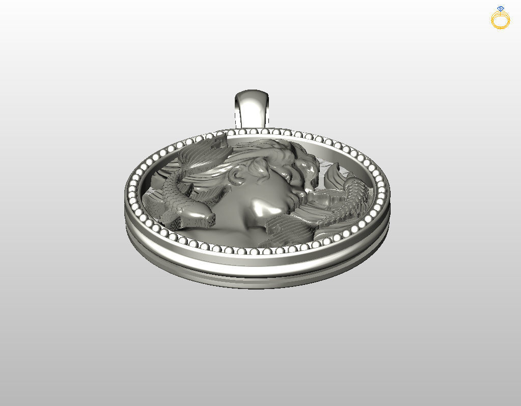 Horoscope Zodiac sign Pisces pendant 3D print model_35