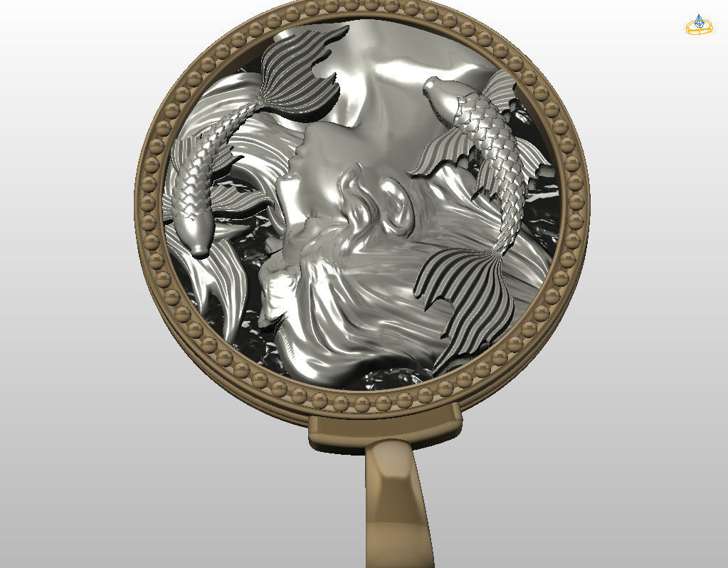 Horoscope Zodiac sign Pisces pendant 3D print model_13