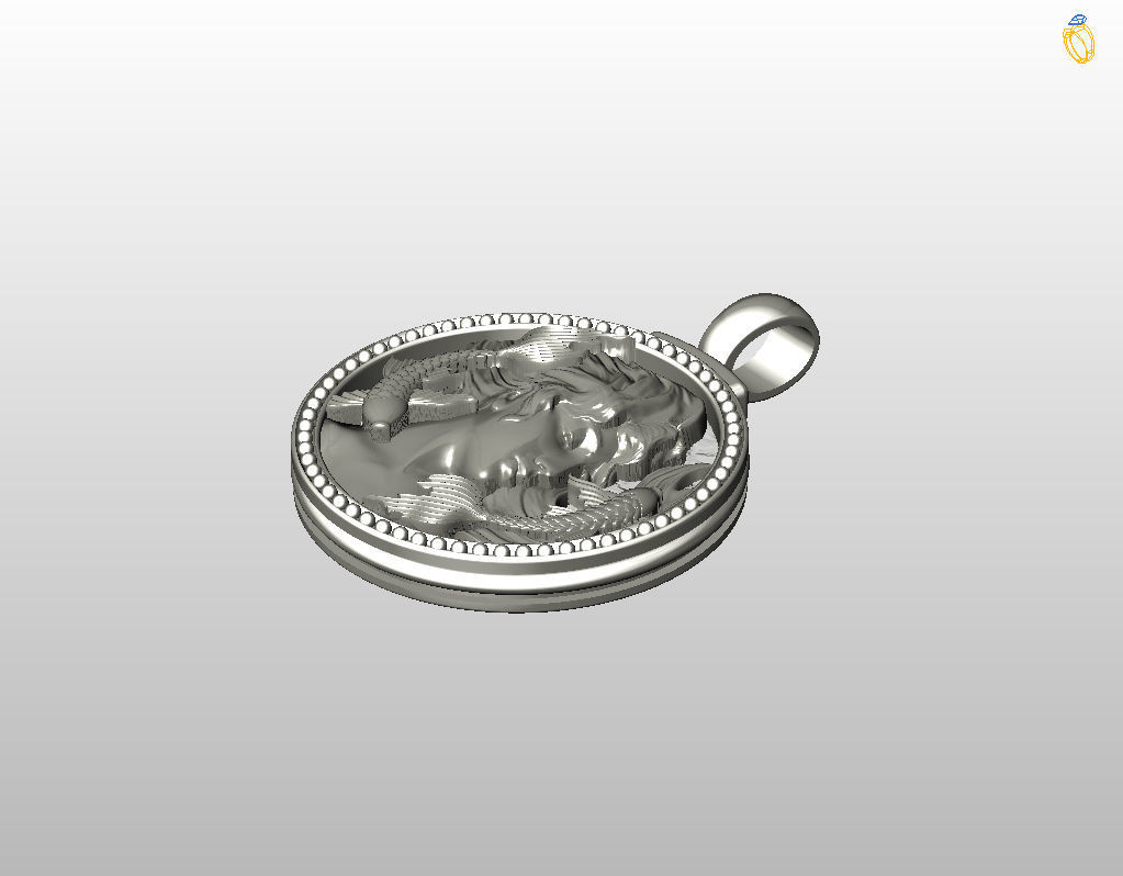 Horoscope Zodiac sign Pisces pendant 3D print model_37