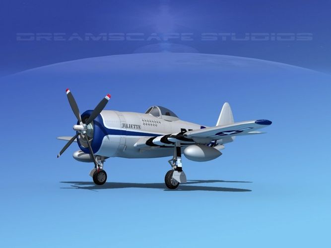 Republic P-47D Thunderbolt V15 3D model