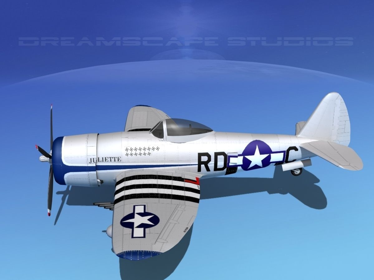 Republic P-47D Thunderbolt V15 3D model_9