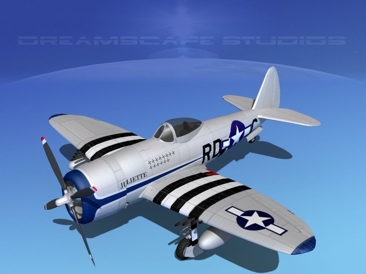 Republic P-47D Thunderbolt V15 3D model_10