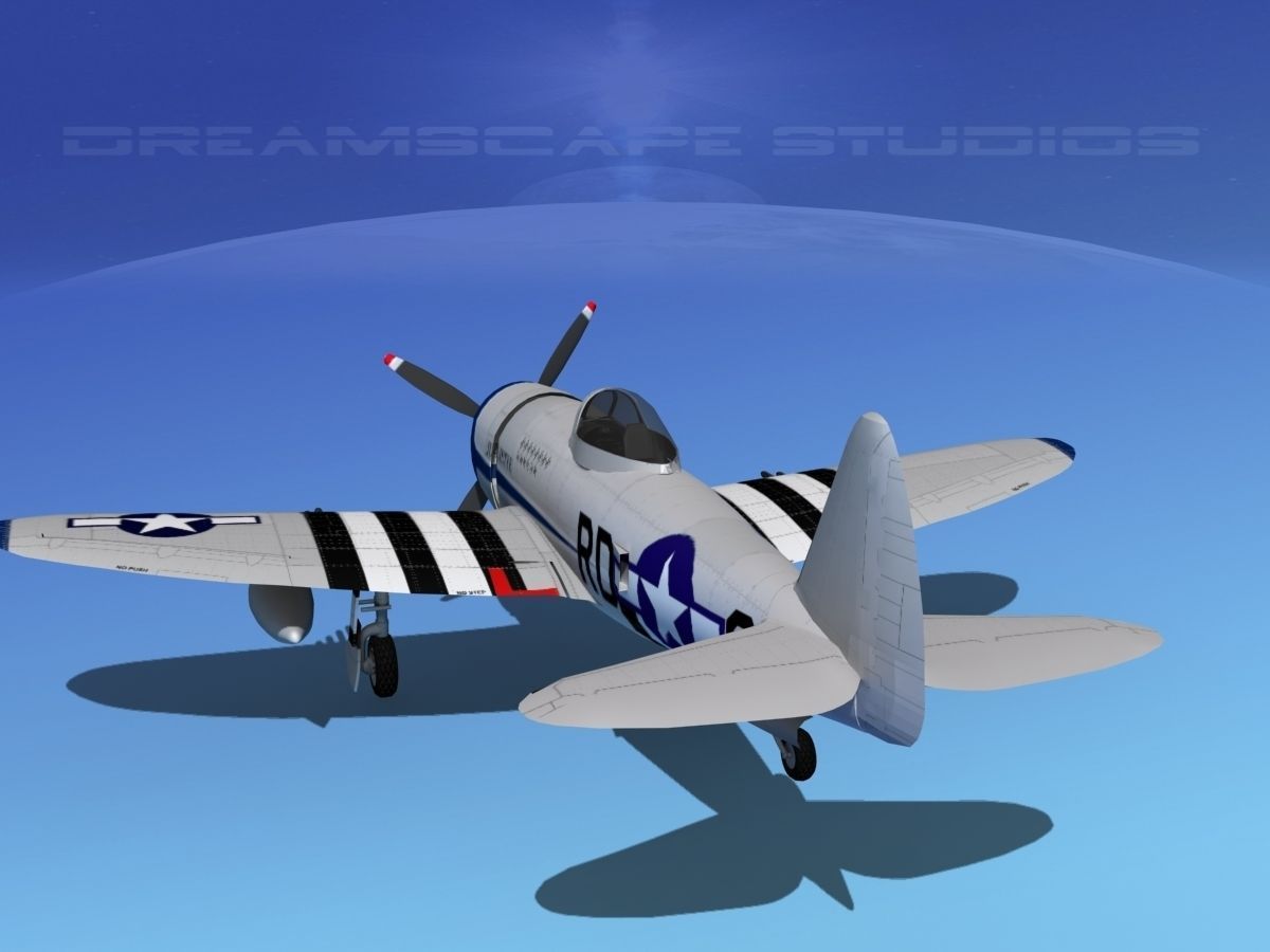 Republic P-47D Thunderbolt V15 3D model_7