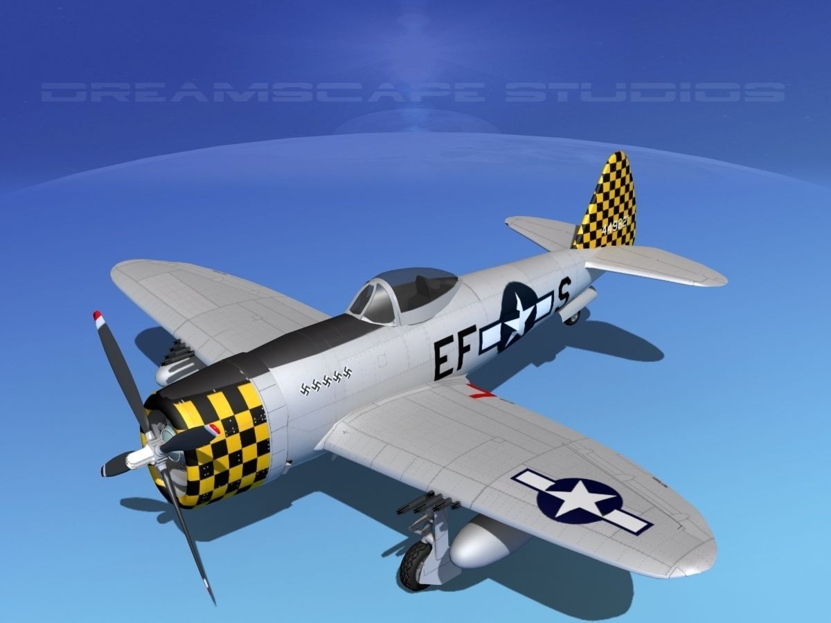Republic P-47D Thunderbolt V18 3D model_10