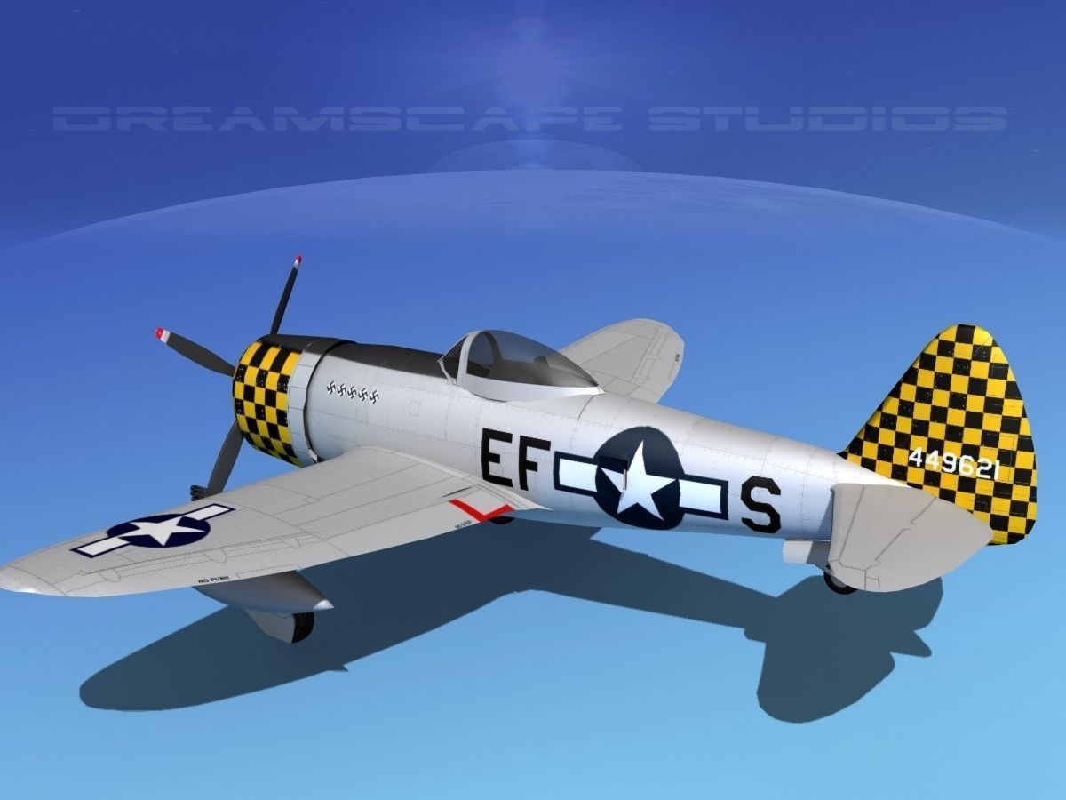 Republic P-47D Thunderbolt V18 3D model_8