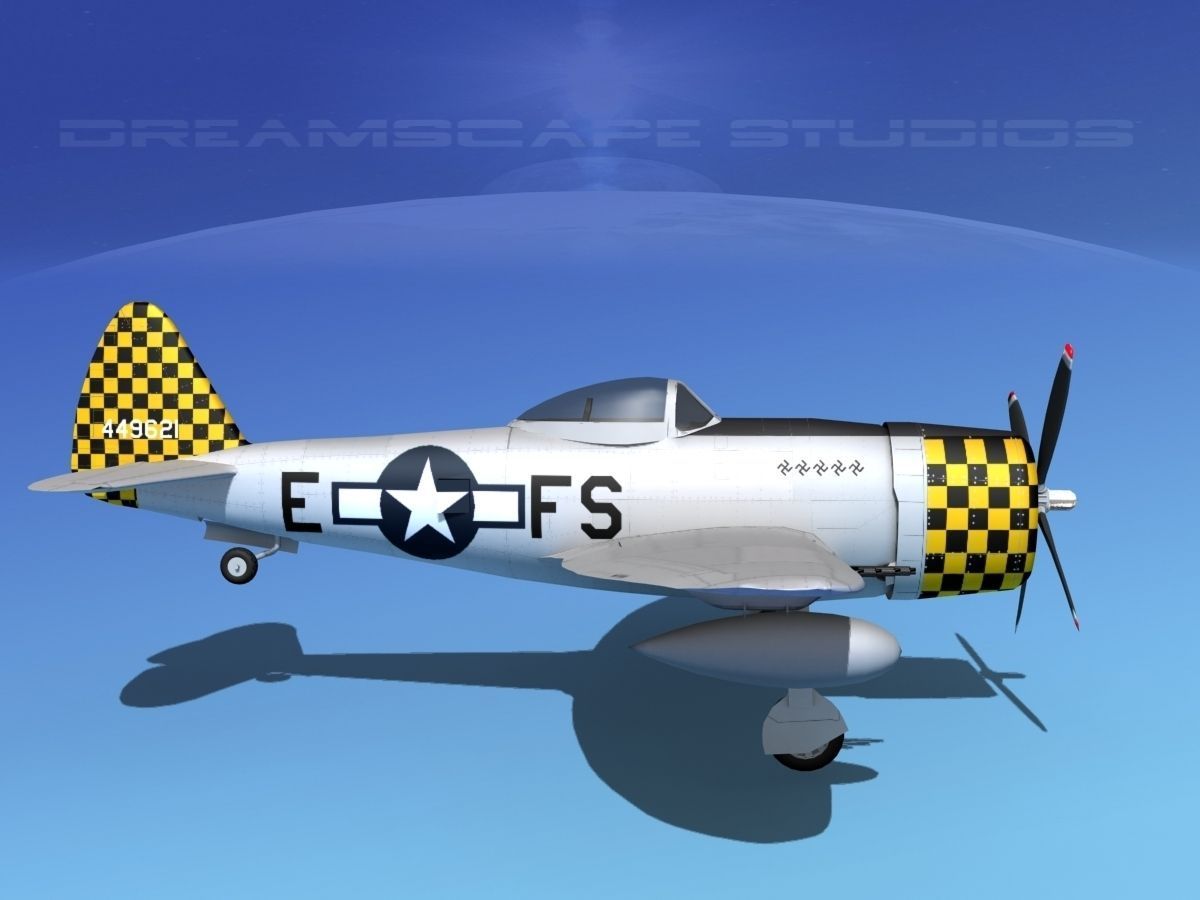 Republic P-47D Thunderbolt V18 3D model_4