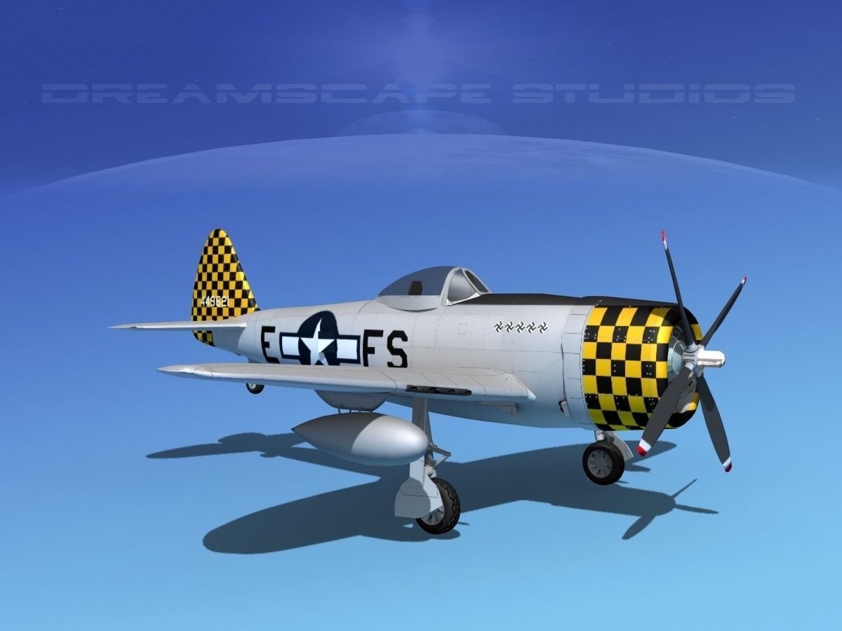 Republic P-47D Thunderbolt V18 3D model_3
