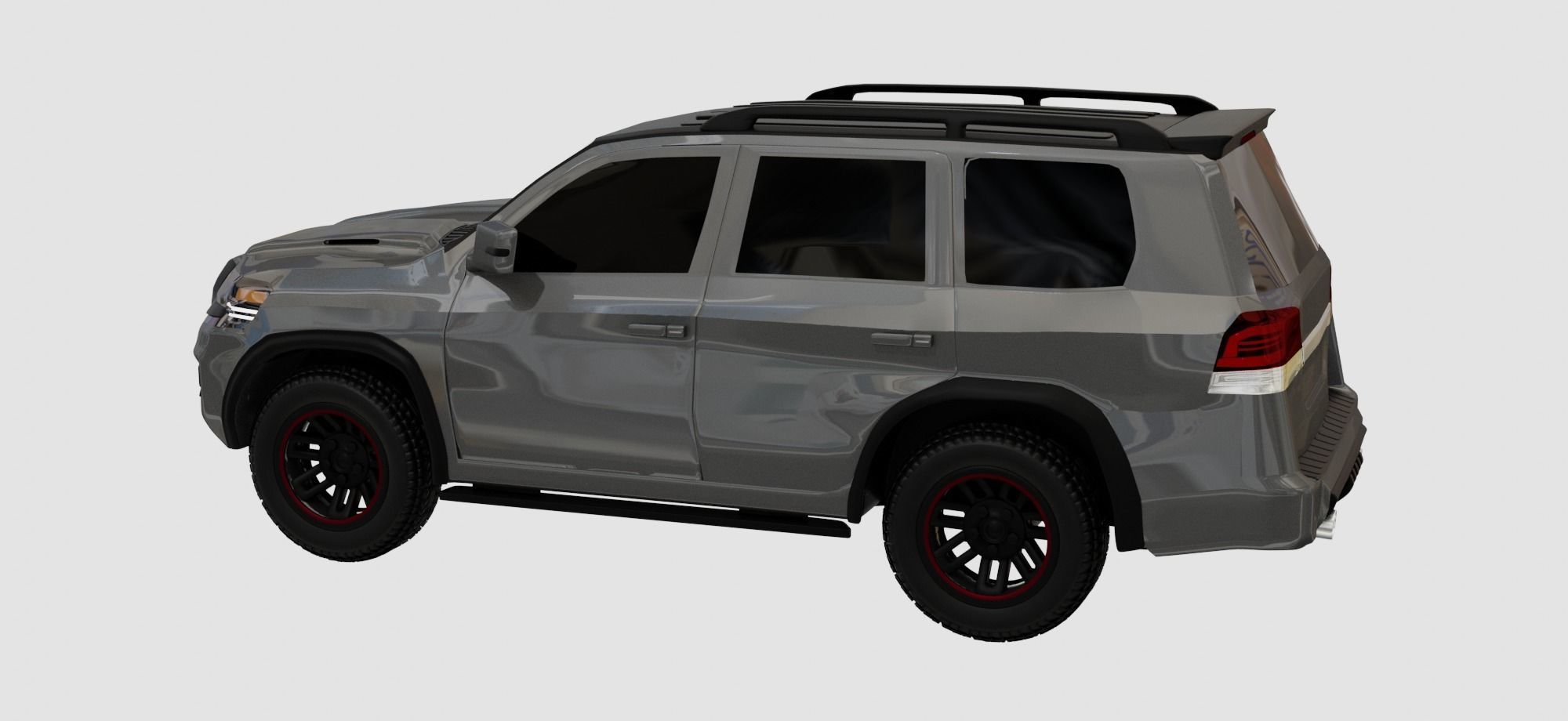 Generic SUV  Low-poly 3D model_3