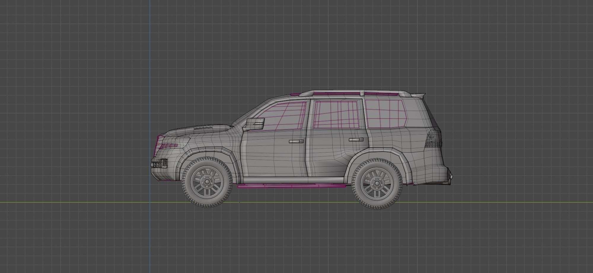 Generic SUV  Low-poly 3D model_17