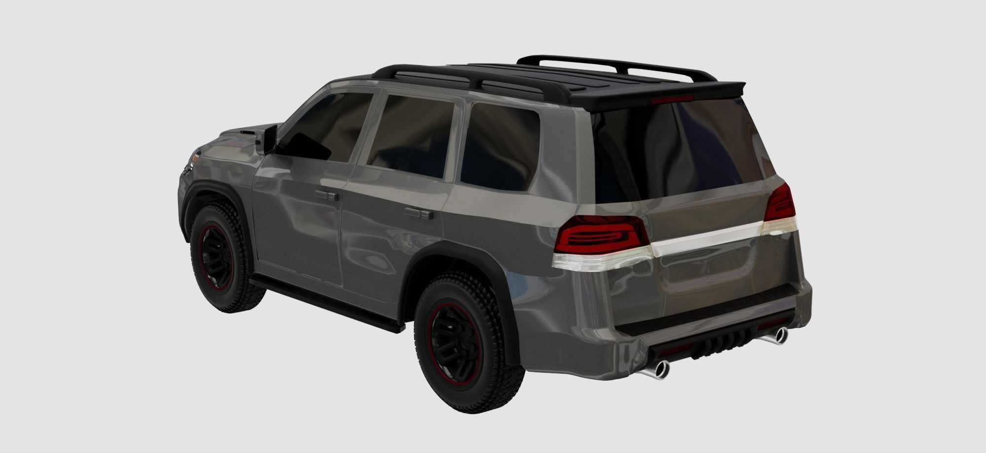 Generic SUV  Low-poly 3D model_4