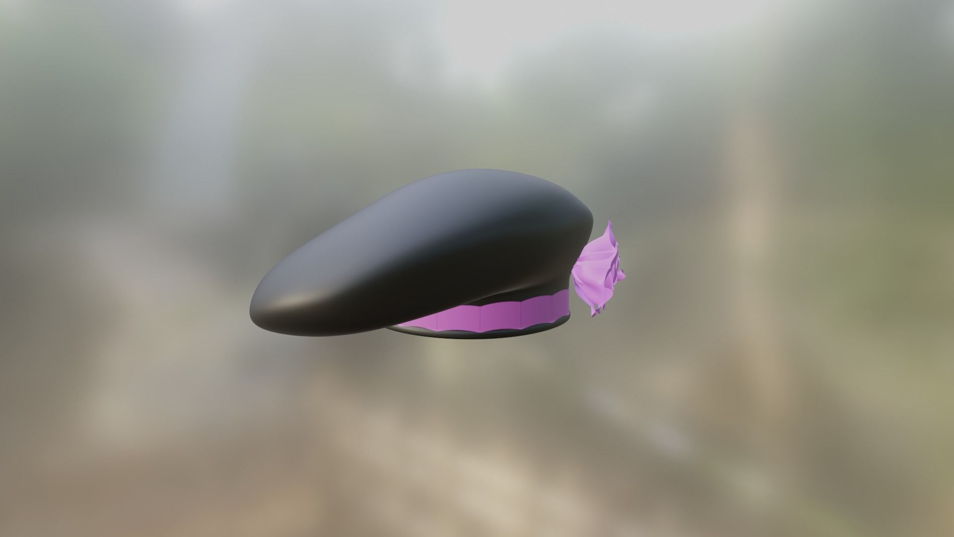 Rose beret ready to use Free low-poly 3D model_3