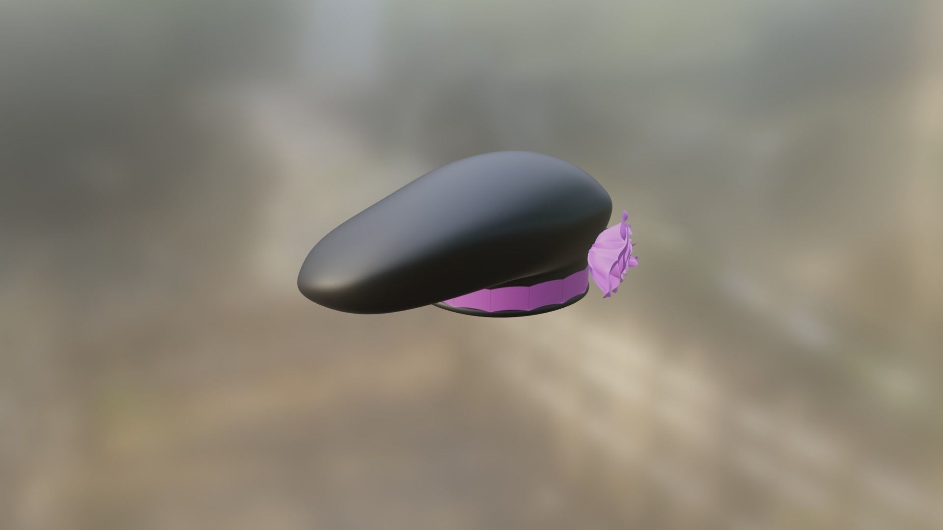 Rose beret ready to use Free low-poly 3D model_1