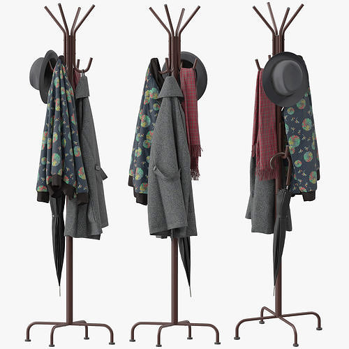 Simple Houseware Standing Coat and Hat Hanger 3D model