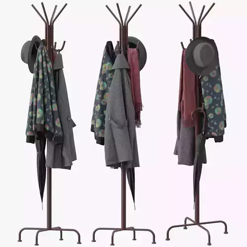 Simple Houseware Standing Coat and Hat Hanger 3D model
