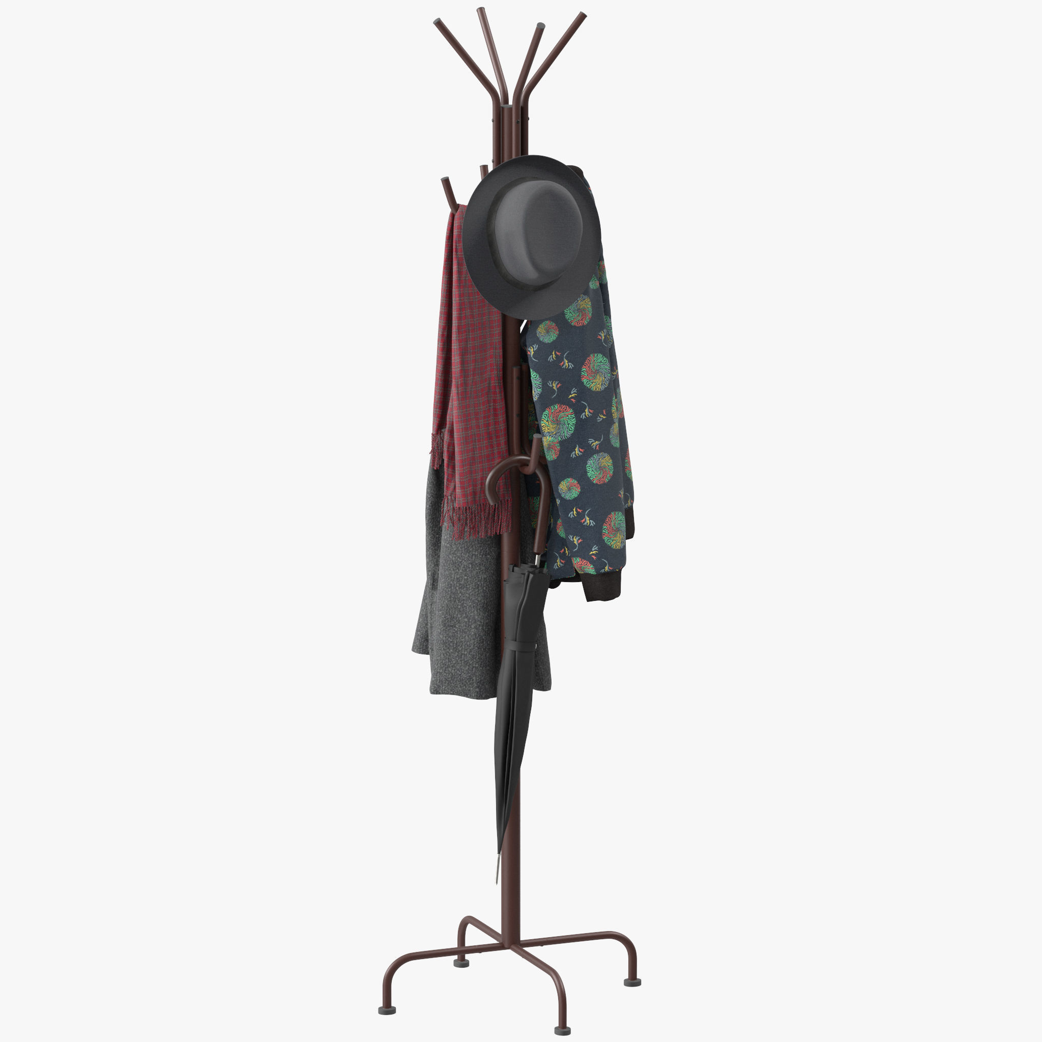 Simple Houseware Standing Coat and Hat Hanger 3D model_5