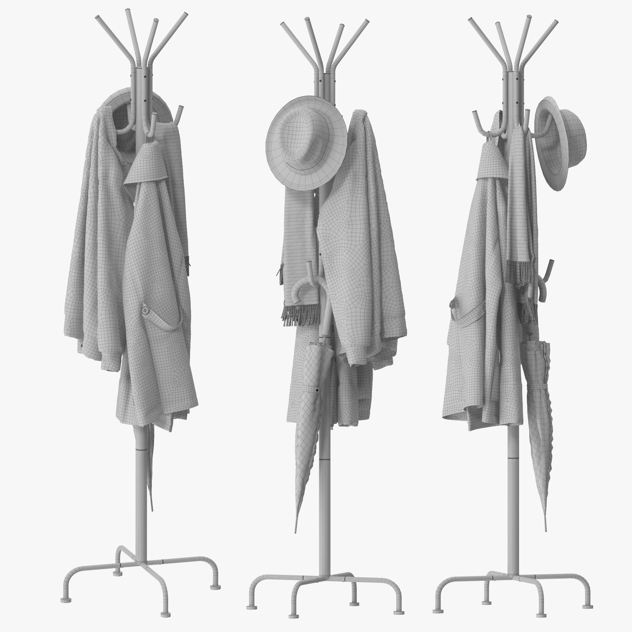 Simple Houseware Standing Coat and Hat Hanger 3D model_12