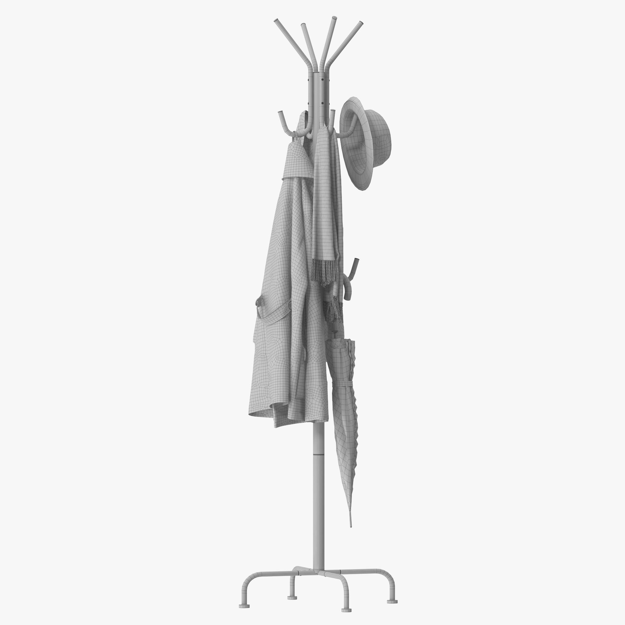 Simple Houseware Standing Coat and Hat Hanger 3D model_15