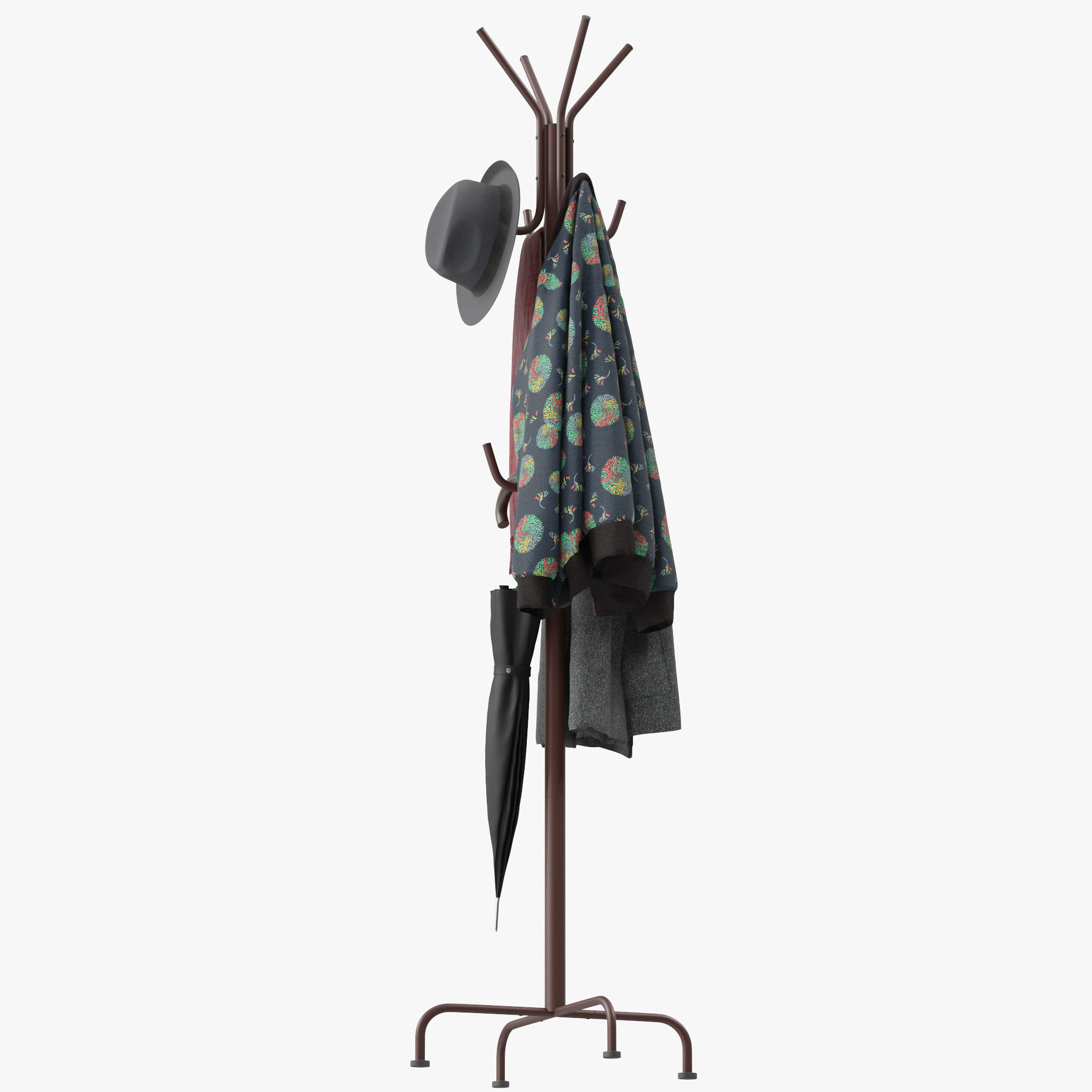 Simple Houseware Standing Coat and Hat Hanger 3D model_7
