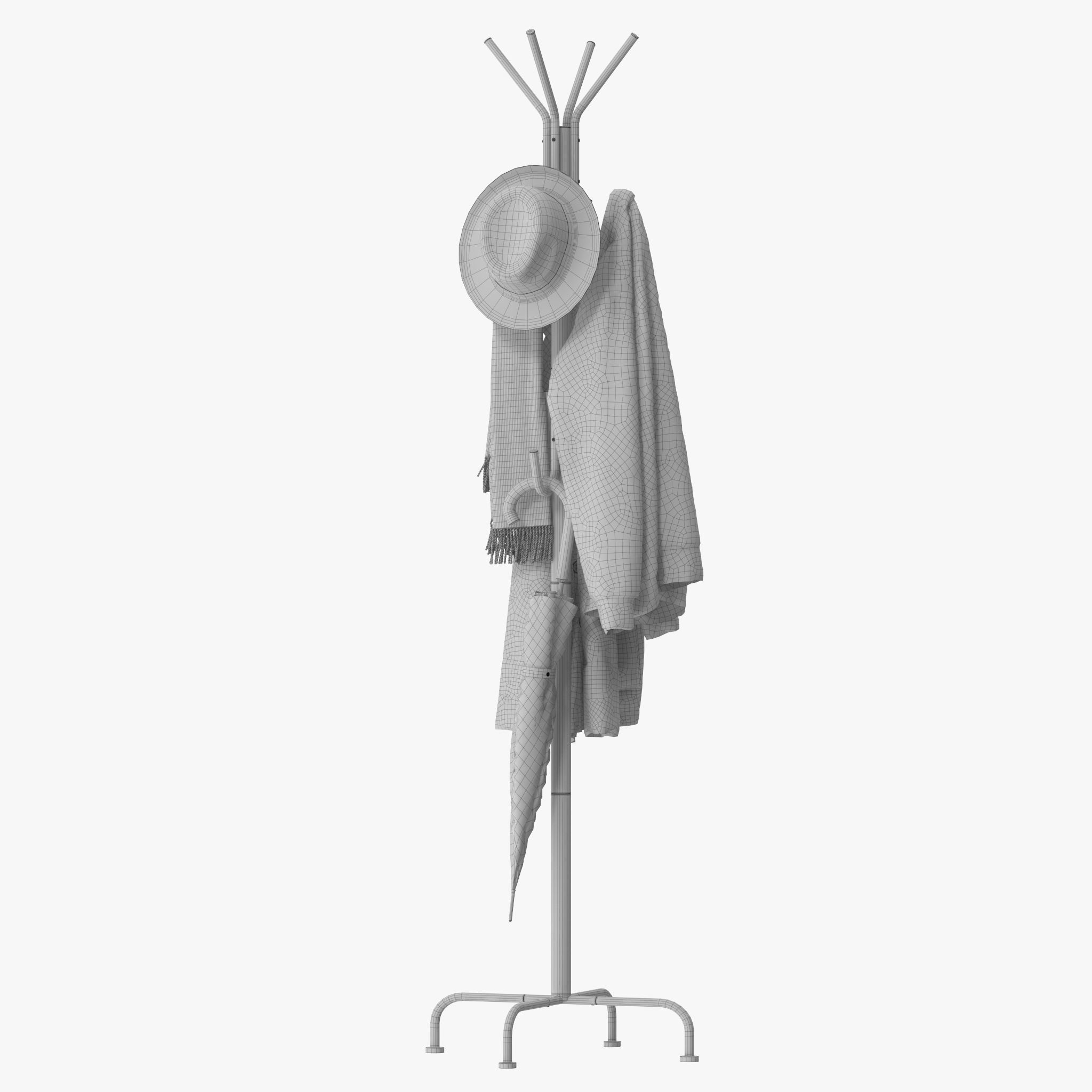 Simple Houseware Standing Coat and Hat Hanger 3D model_13