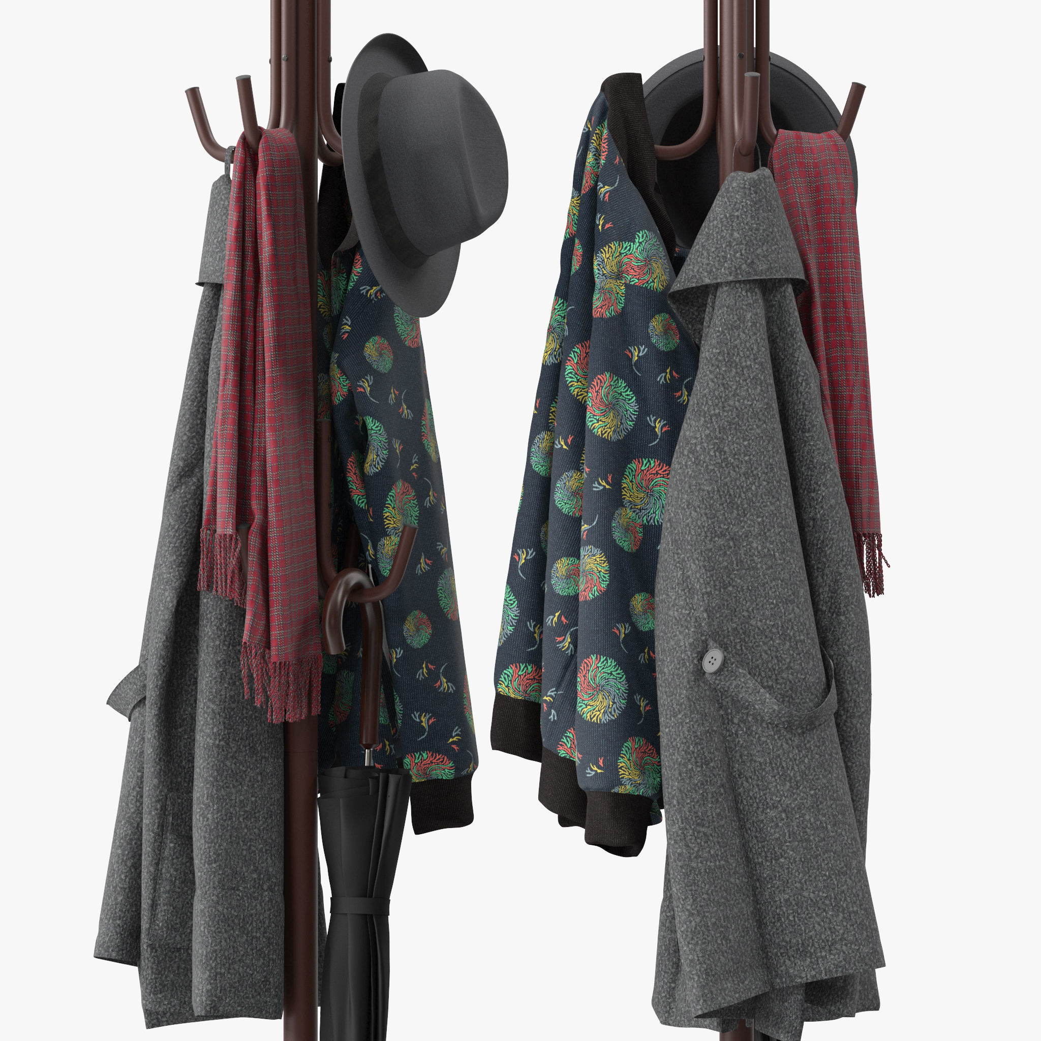 Simple Houseware Standing Coat and Hat Hanger 3D model_2