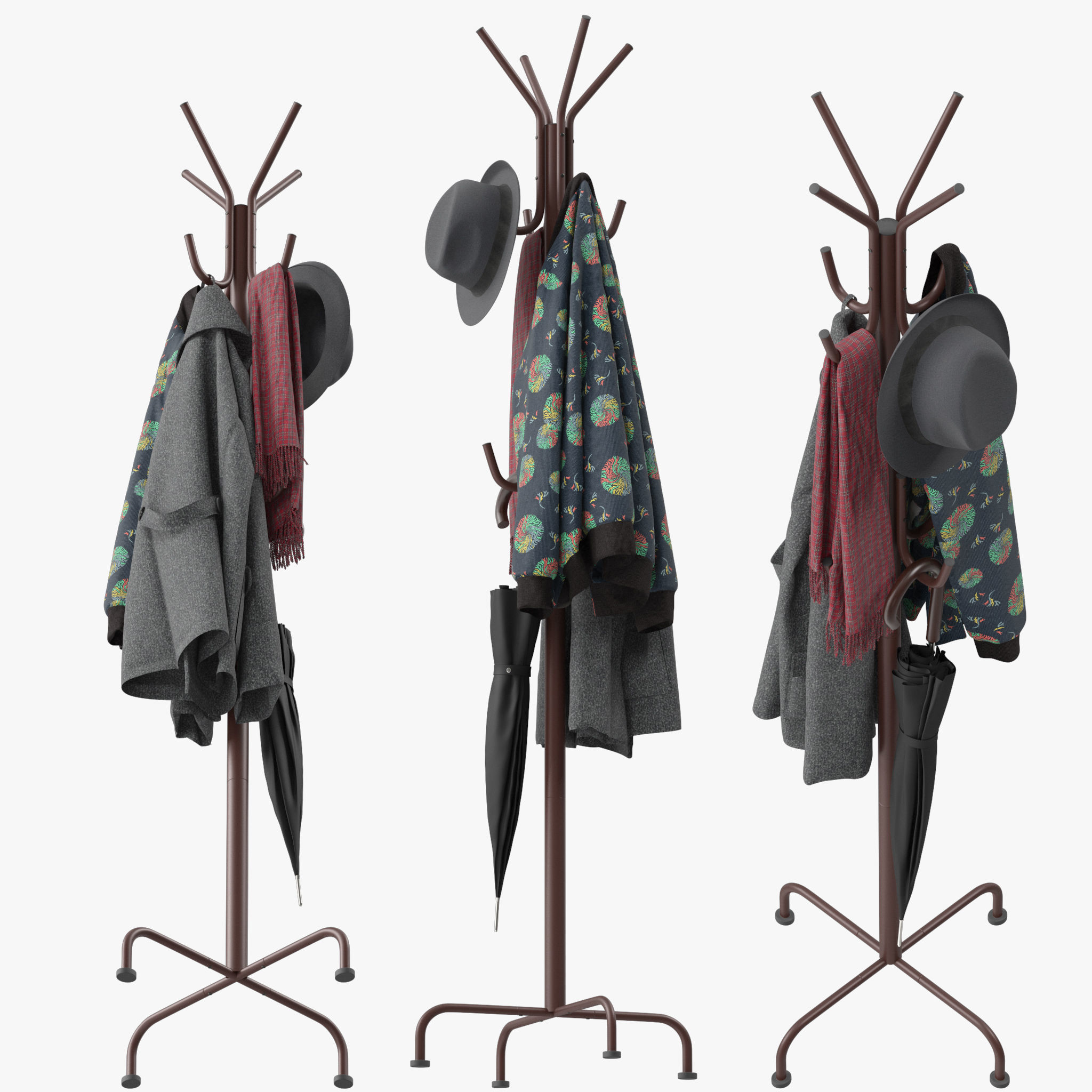 Simple Houseware Standing Coat and Hat Hanger 3D model_1